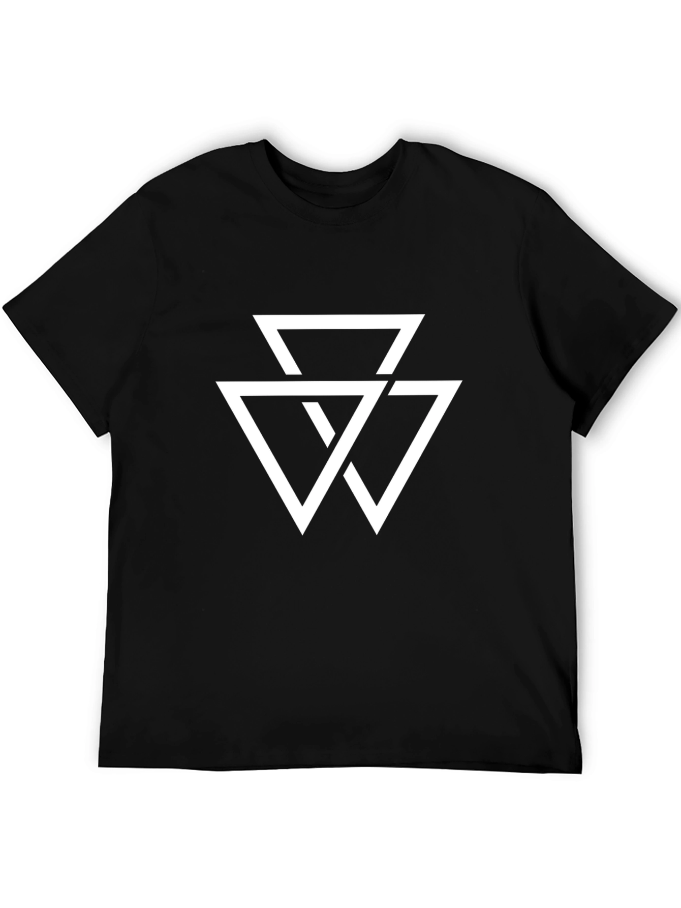 Geometric Triangle Graphic Tee - Black
