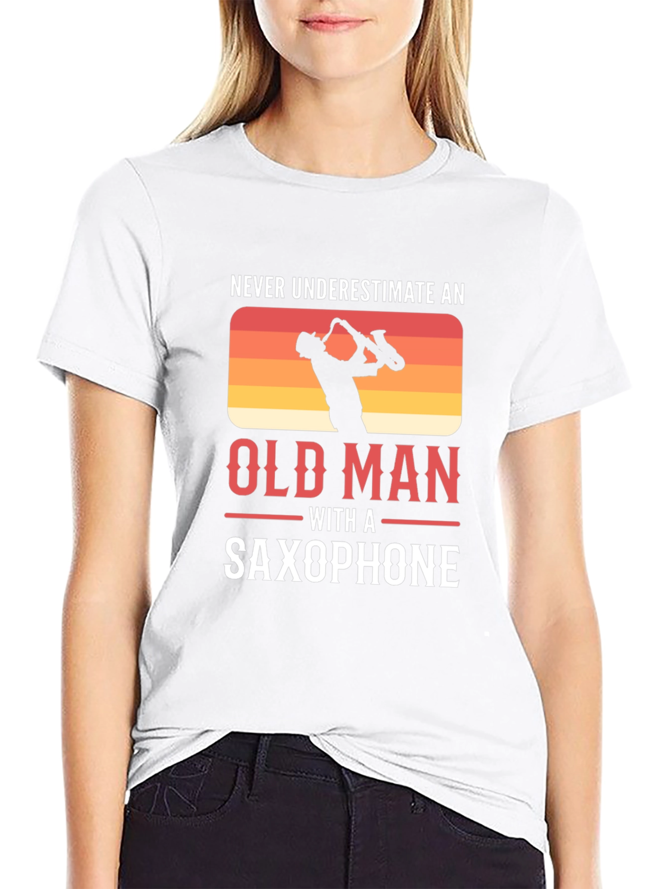 Old Man Saxophone T-Shirt - Musician Gift