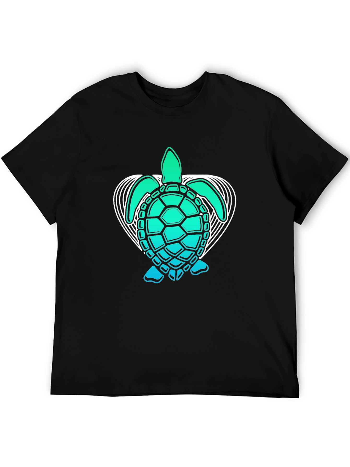 Sea Turtle Graphic Tee - Black Cotton Comfort