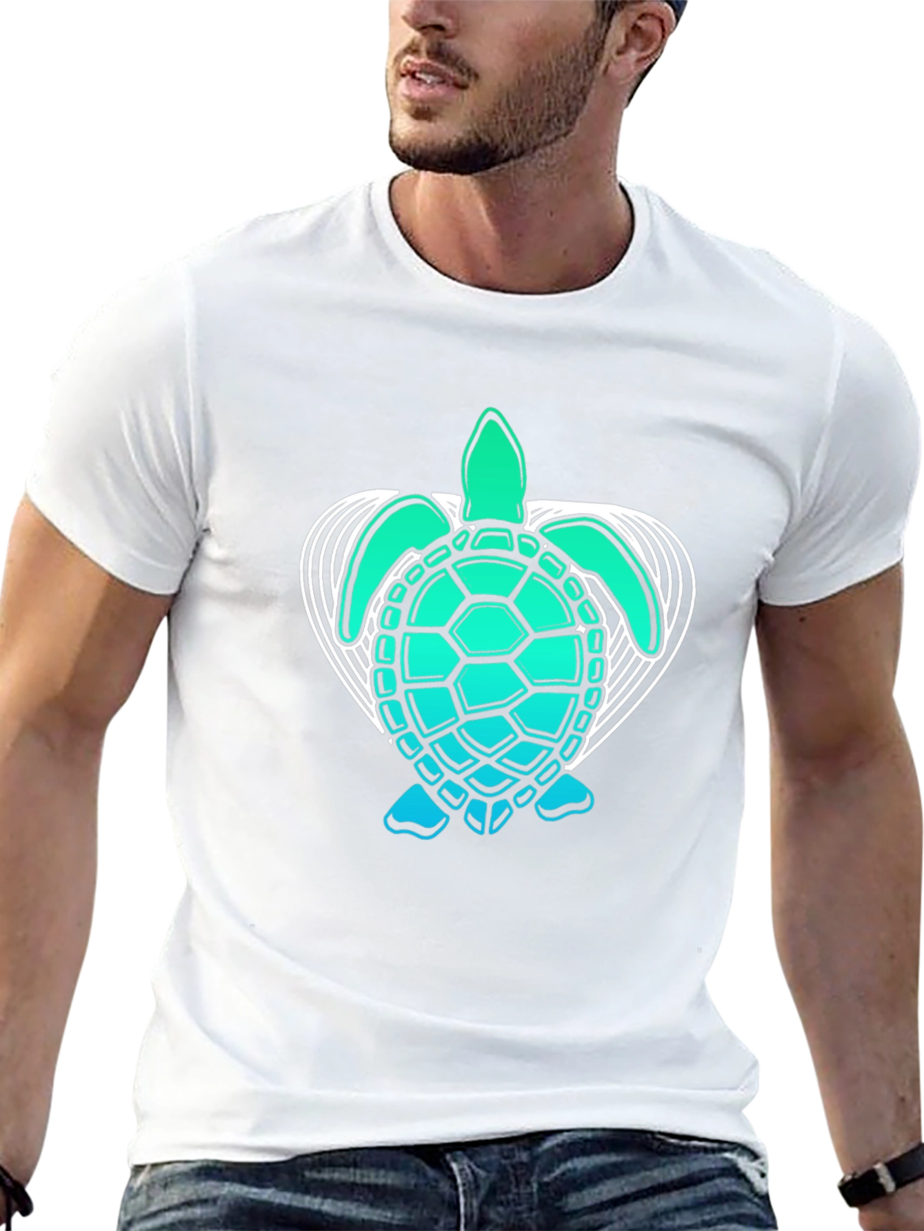 Sea Turtle Graphic Tee - Black Cotton Comfort