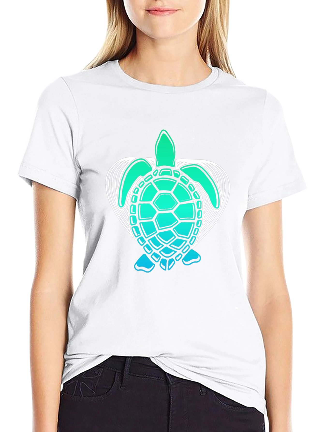 Sea Turtle Graphic Tee - Black Cotton Comfort