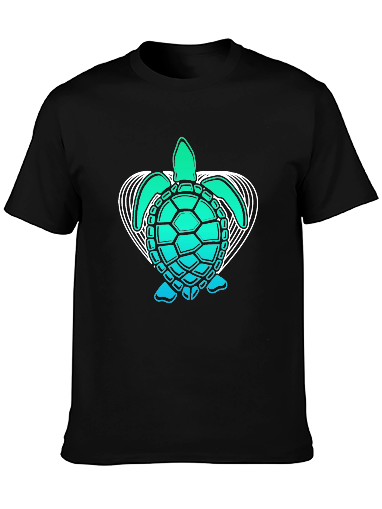 Sea Turtle Graphic Tee - Black Cotton Comfort