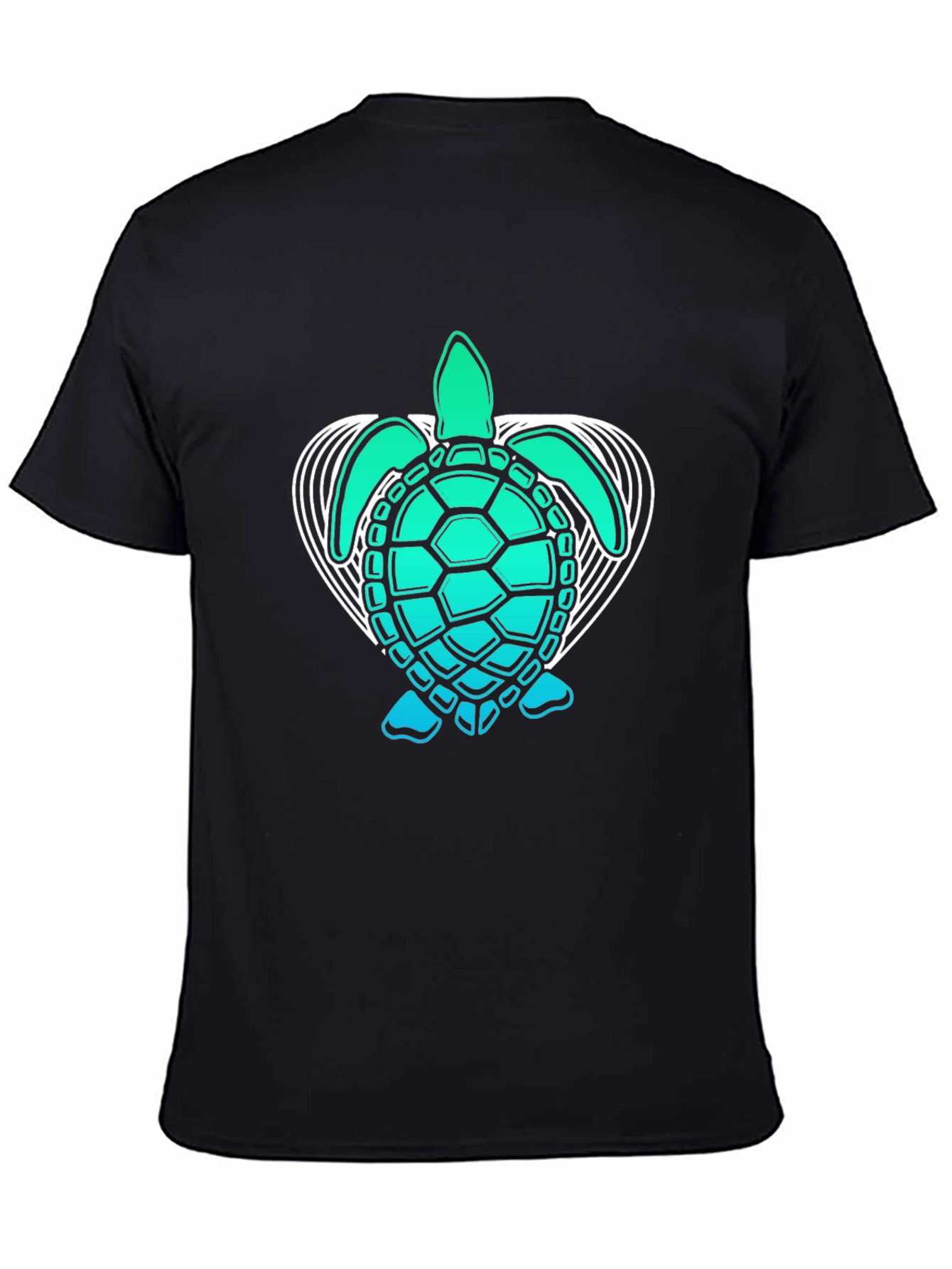 Sea Turtle Graphic Tee - Black Cotton Comfort