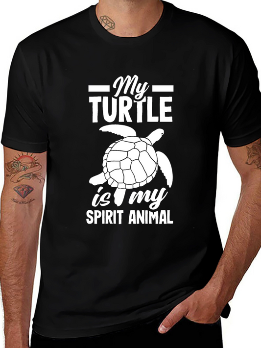 Turtle Spirit Animal Black Graphic Tee