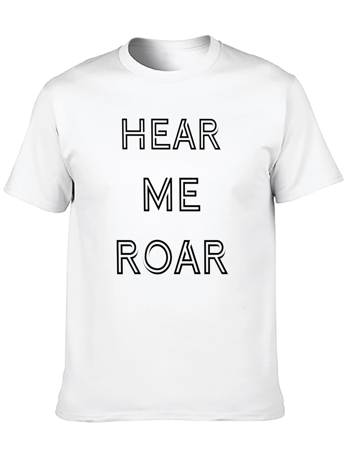 Hear Me Roar Mens Black Graphic T-Shirt
