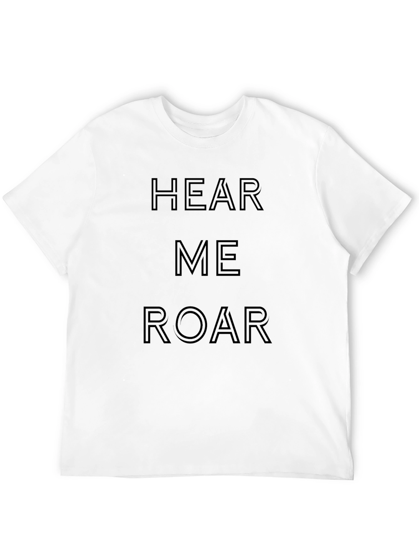 Hear Me Roar Mens Black Graphic T-Shirt
