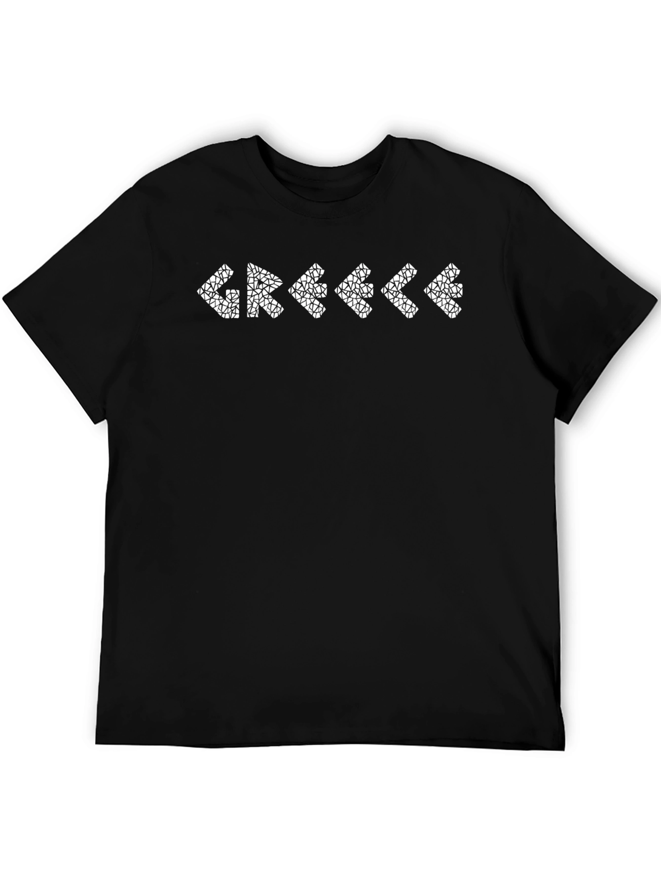 Greek Inspired Patterned Black T-Shirt