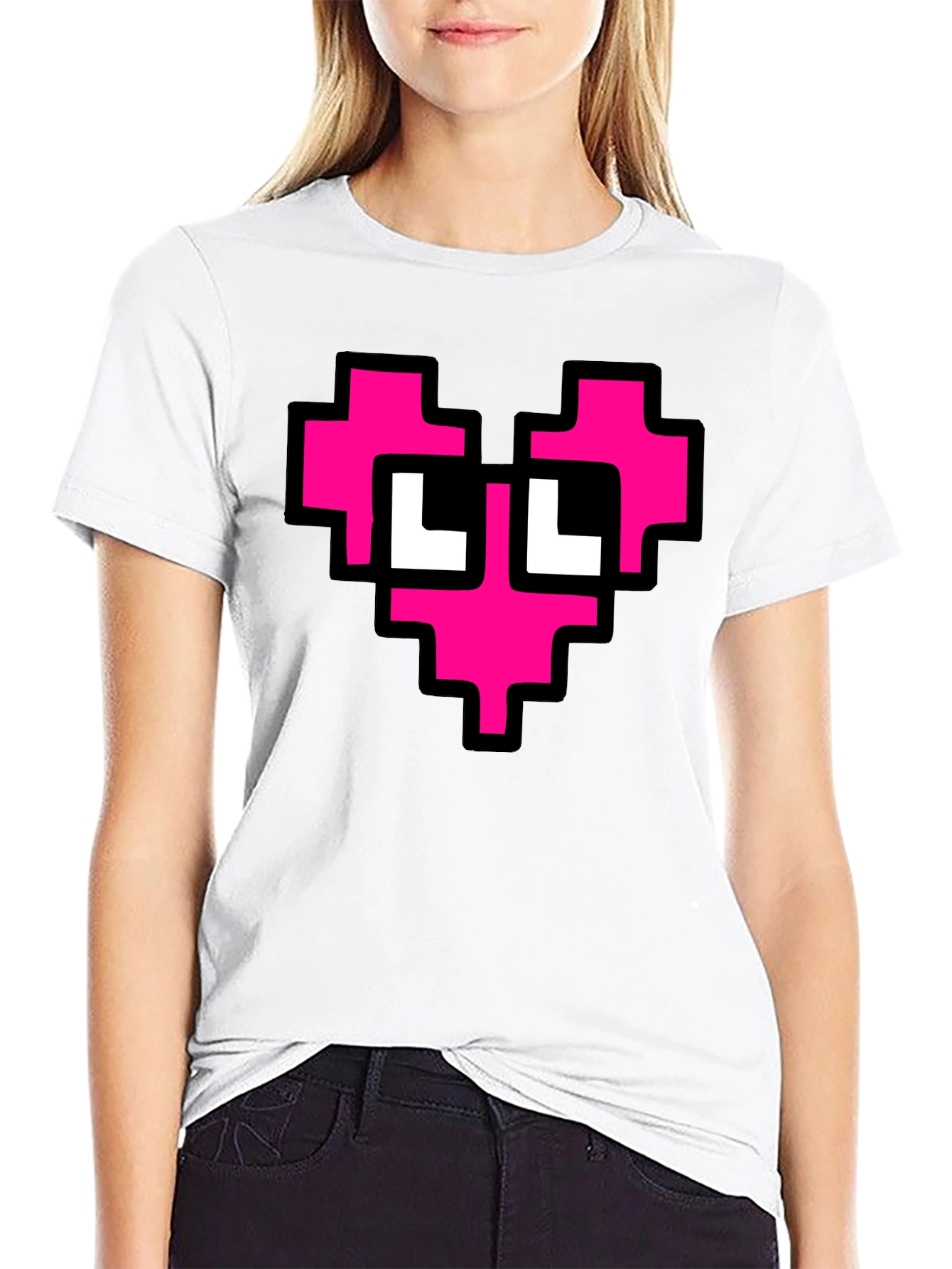 Pixel Heart T-Shirt - Black Graphic Tee
