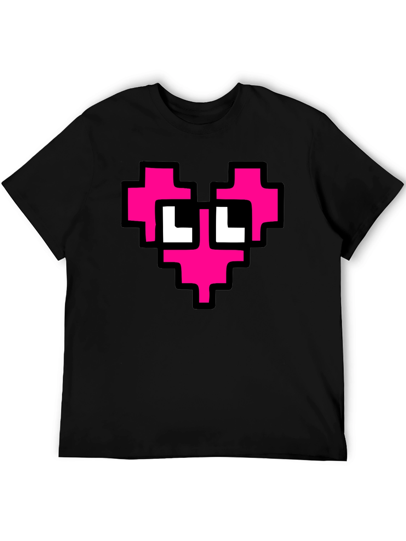 Pixel Heart T-Shirt - Black Graphic Tee