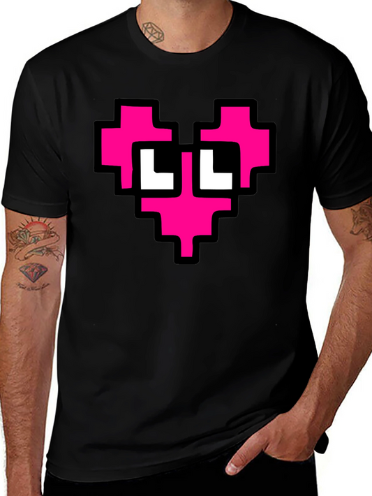 Pixel Heart T-Shirt - Black Graphic Tee
