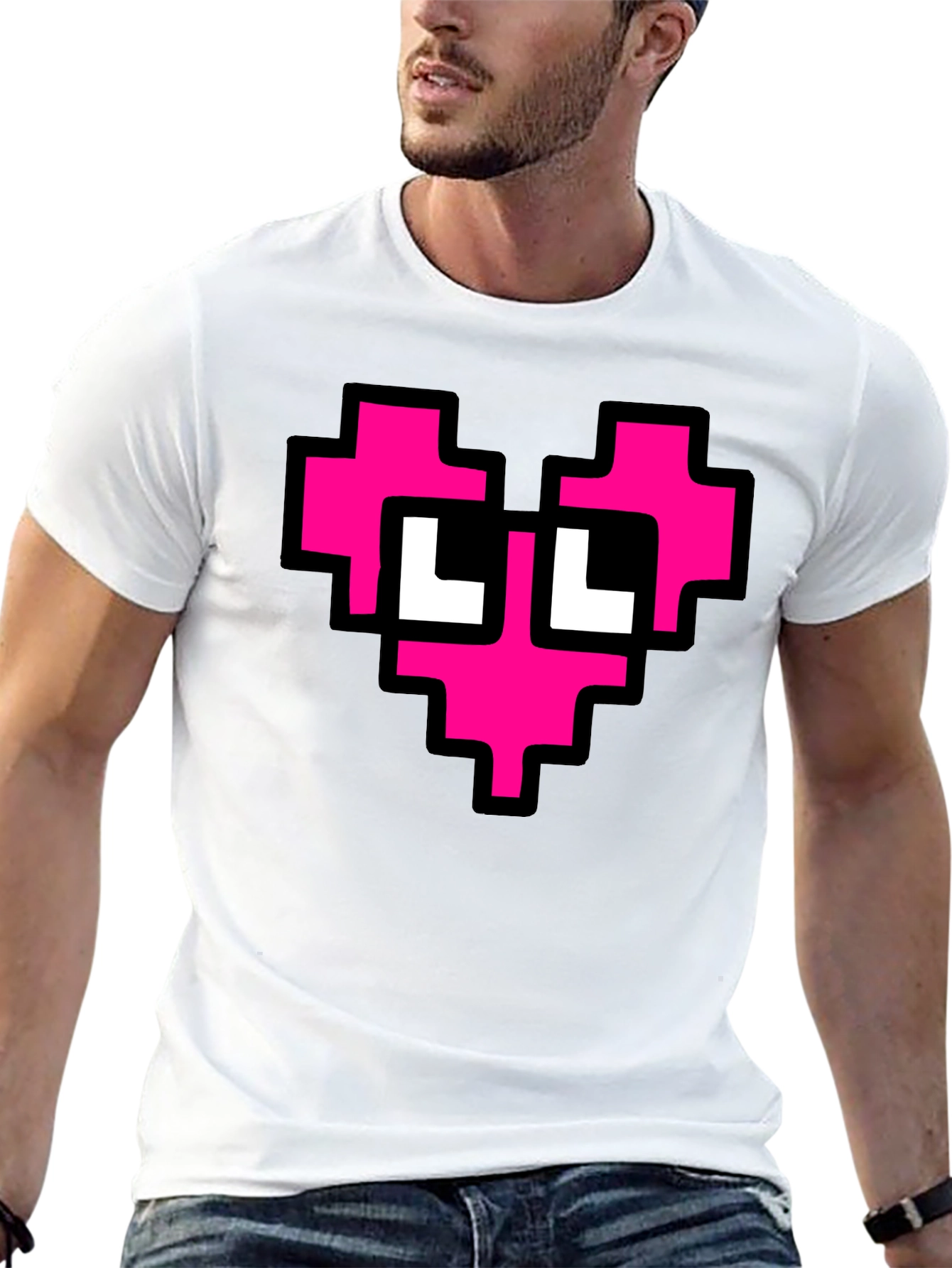 Pixel Heart T-Shirt - Black Graphic Tee