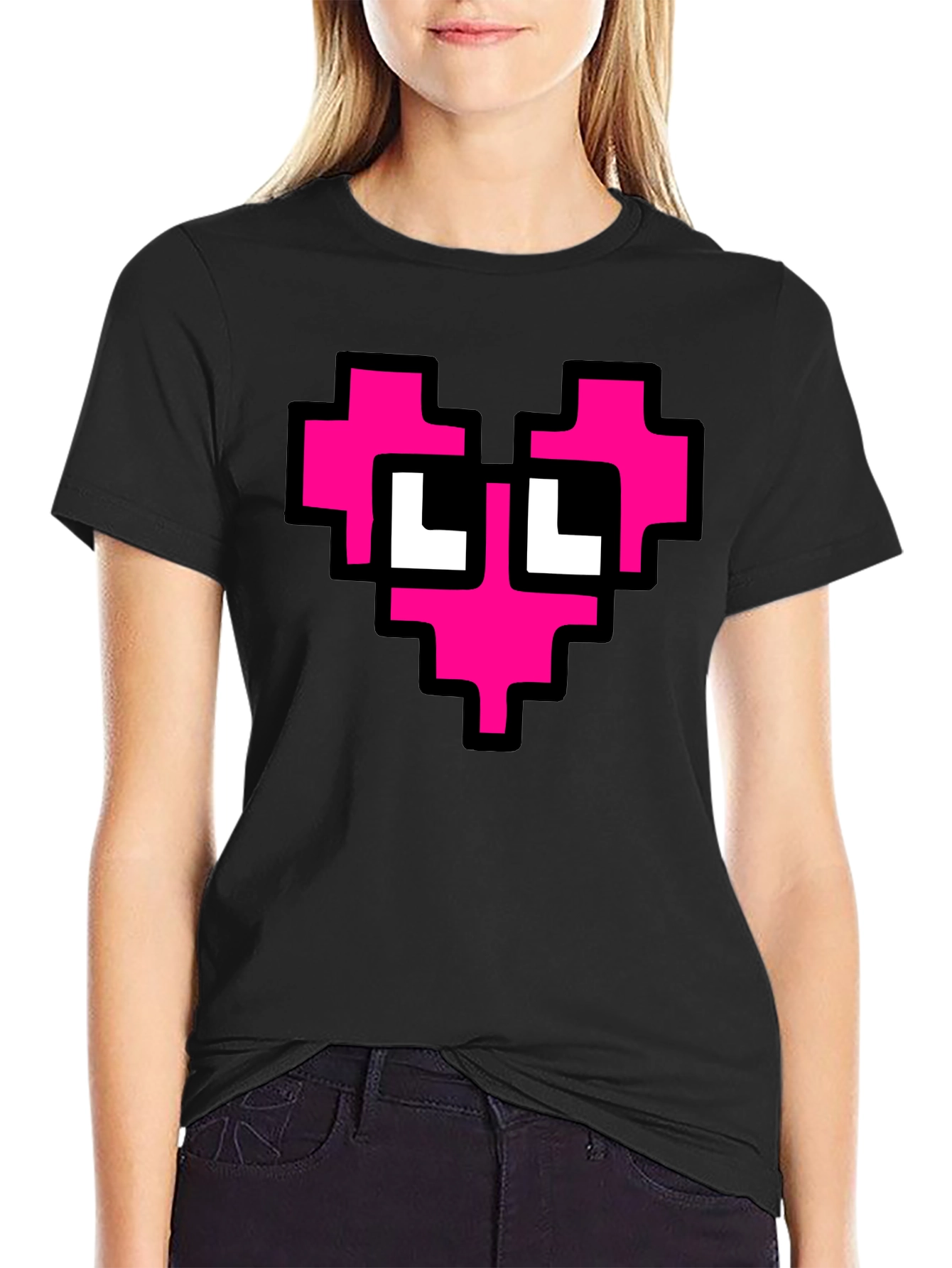 Pixel Heart T-Shirt - Black Graphic Tee
