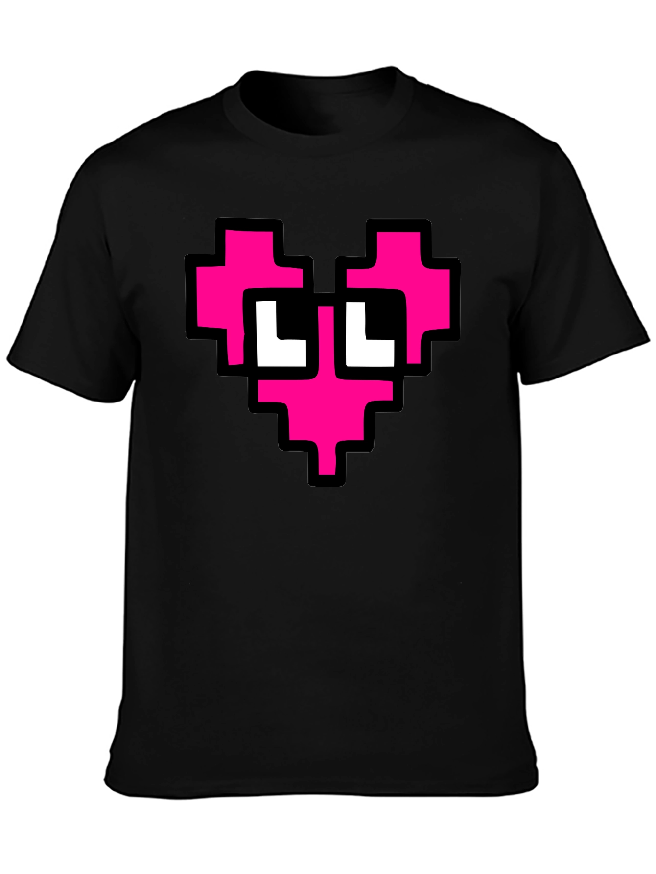 Pixel Heart T-Shirt - Black Graphic Tee