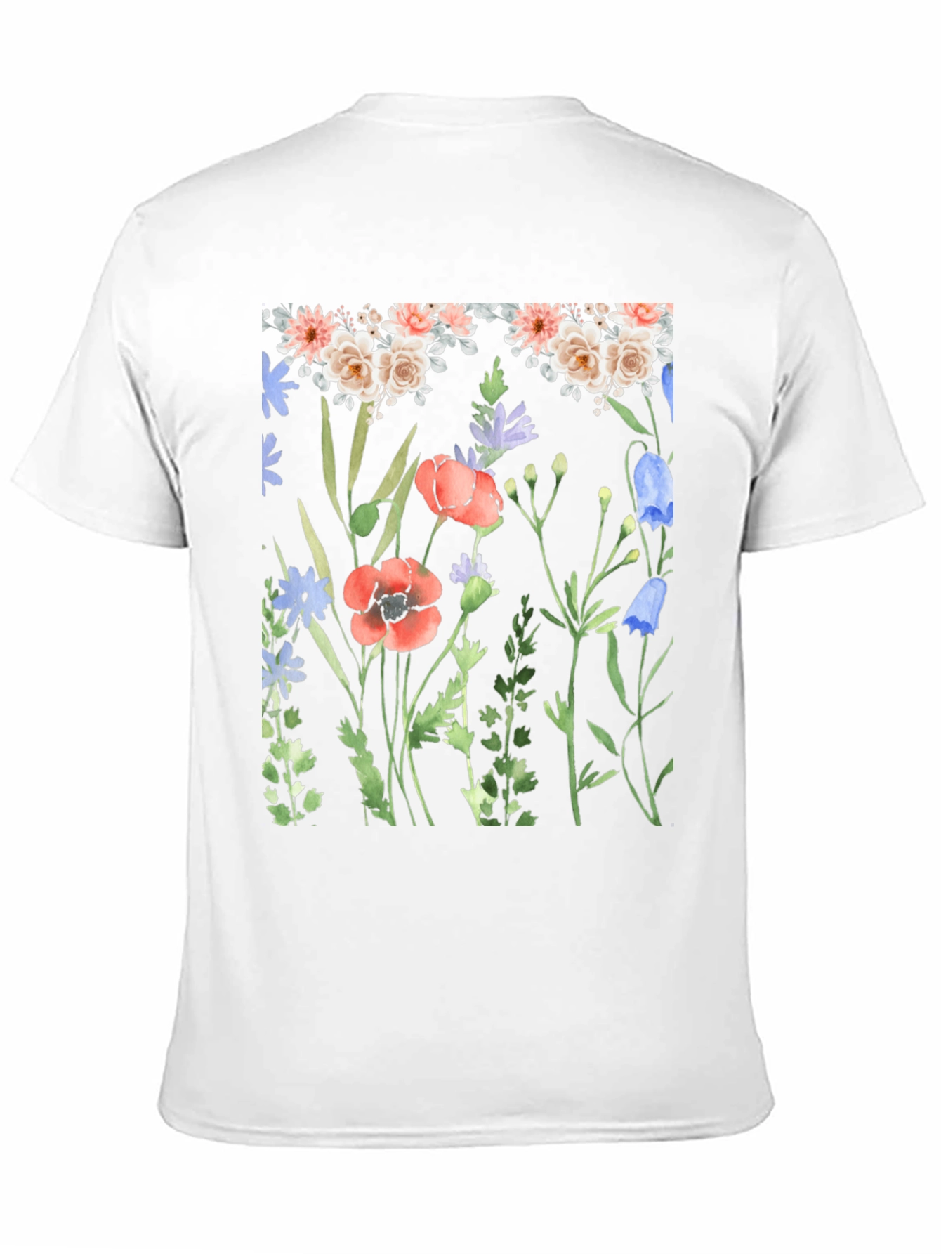 Floral Print Black T-Shirt - Nature Inspired Design