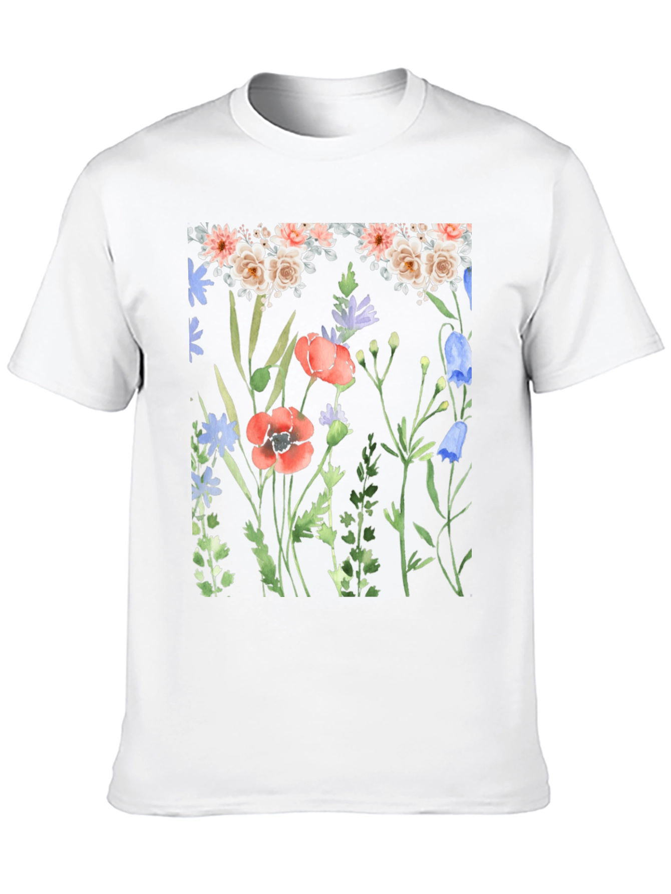 Floral Print Black T-Shirt - Nature Inspired Design