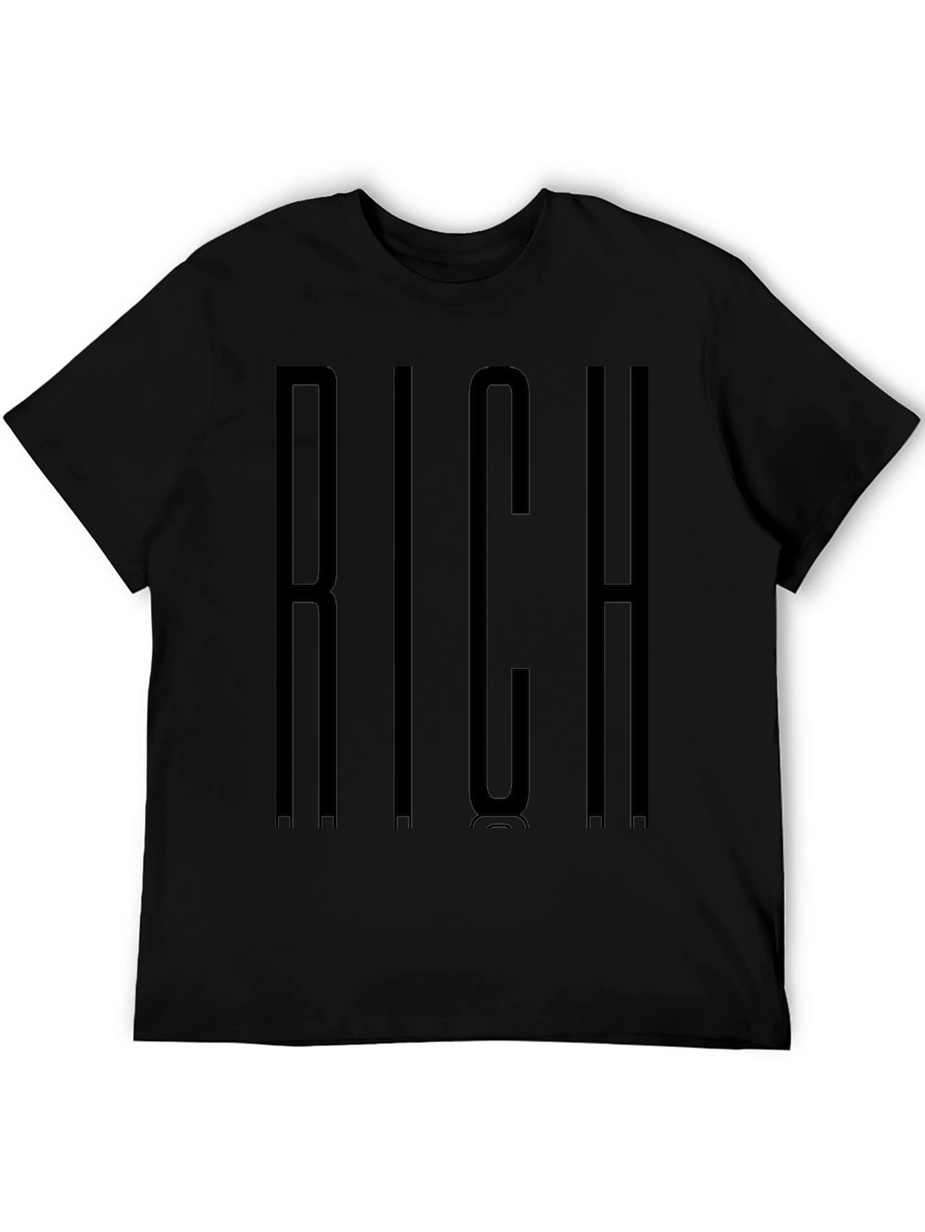 Black RICH Graphic Crewneck T-Shirt