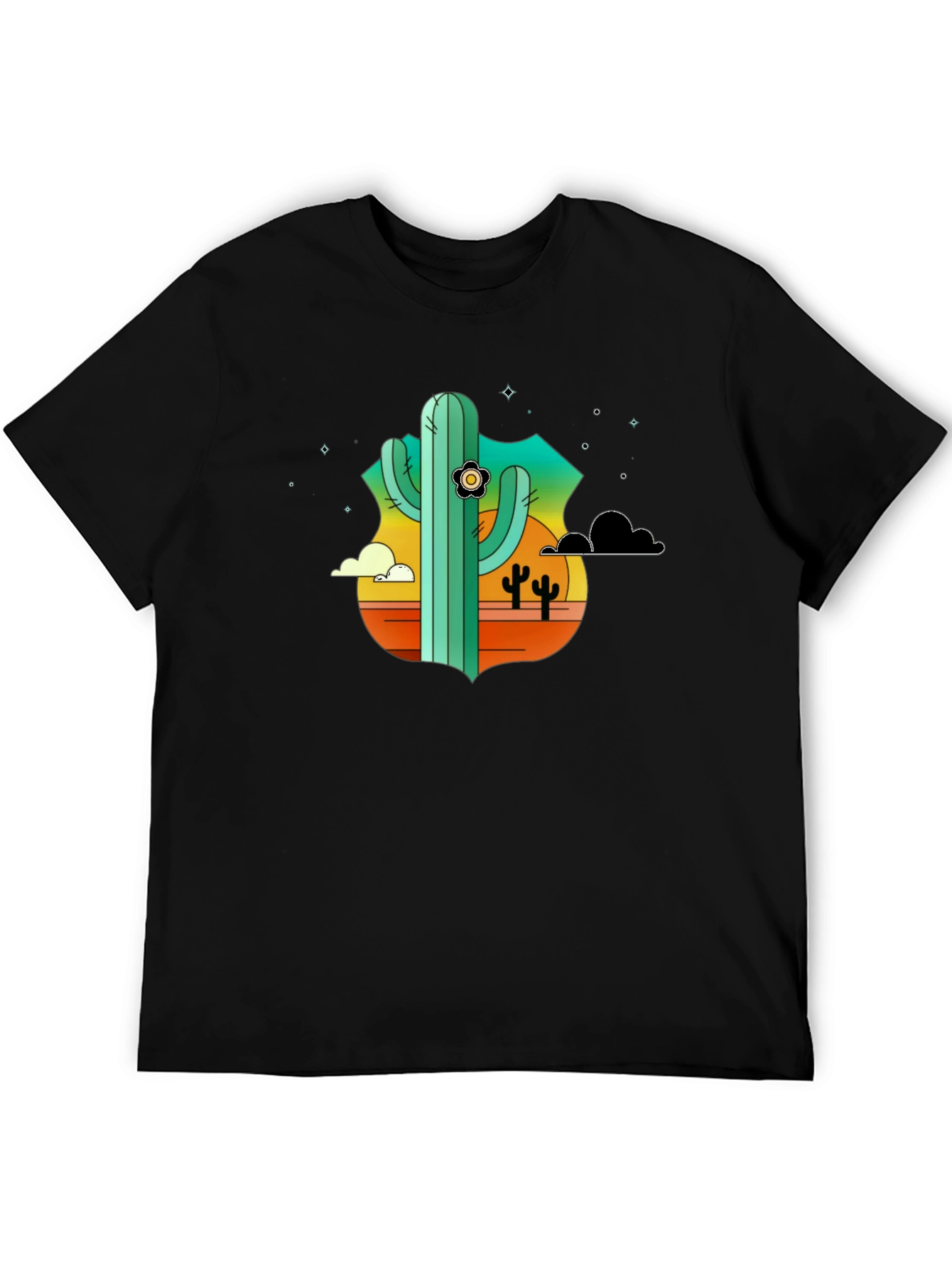 Cactus Desert Black T-Shirt
