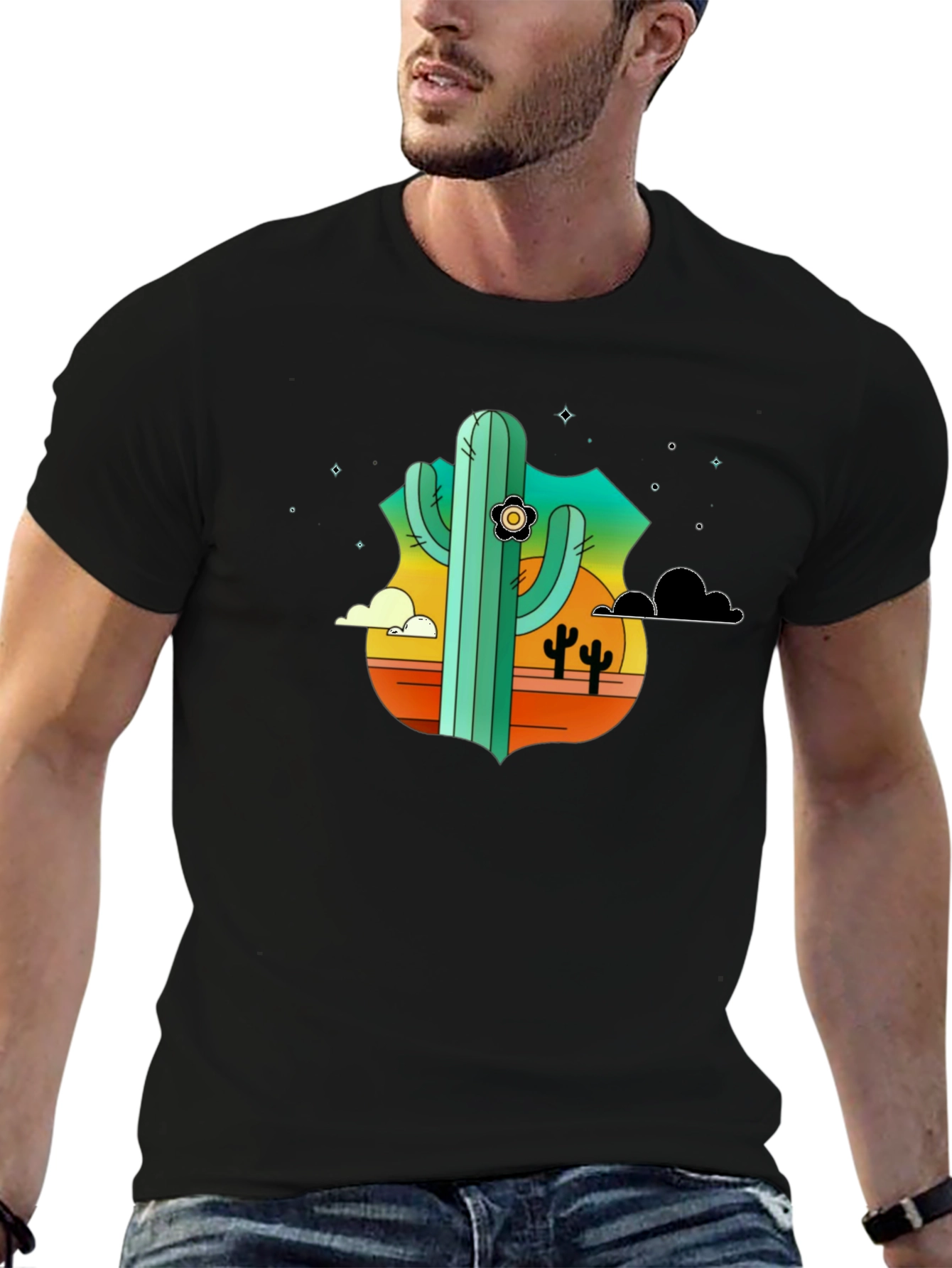 Cactus Desert Black T-Shirt