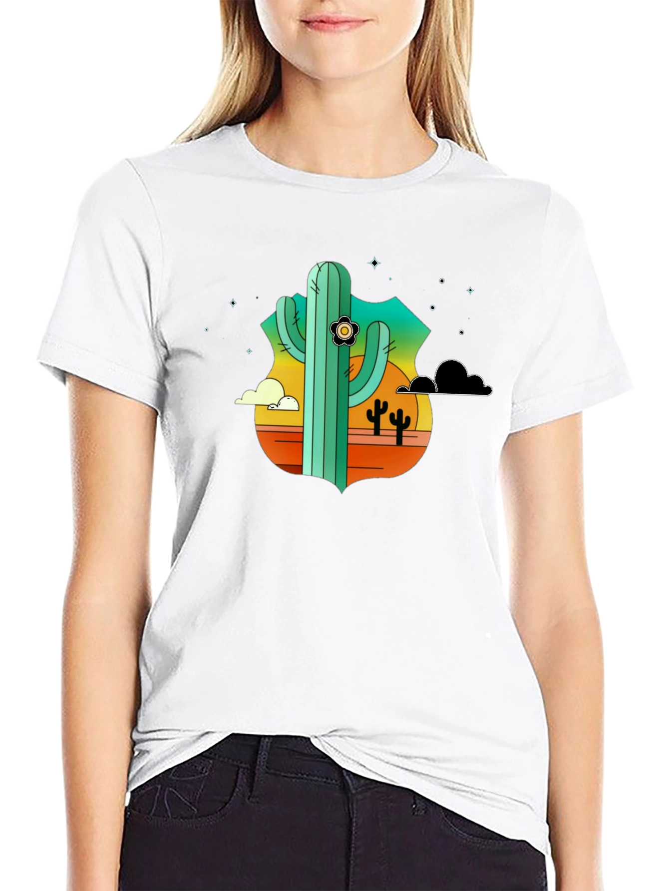Cactus Desert Black T-Shirt