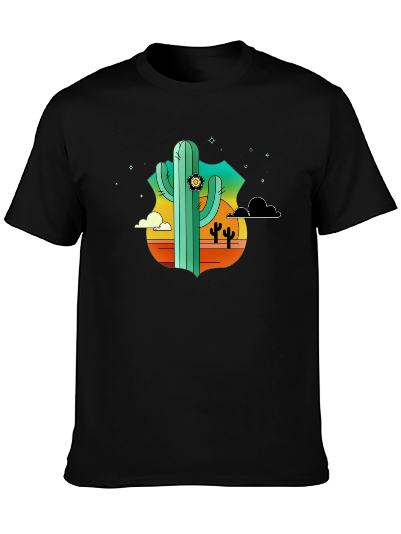 Cactus Desert Black T-Shirt