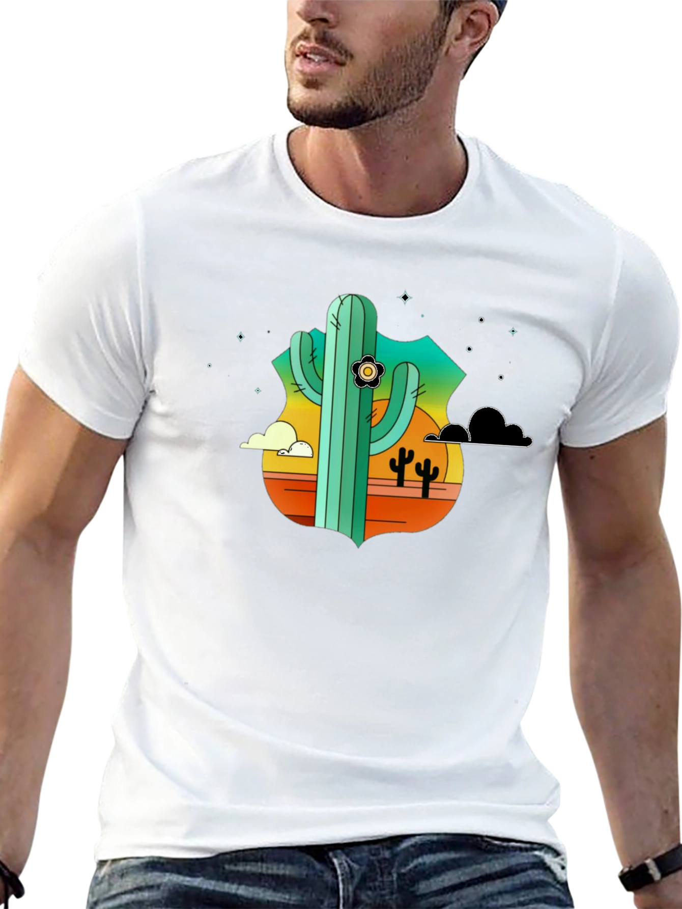 Cactus Desert Black T-Shirt