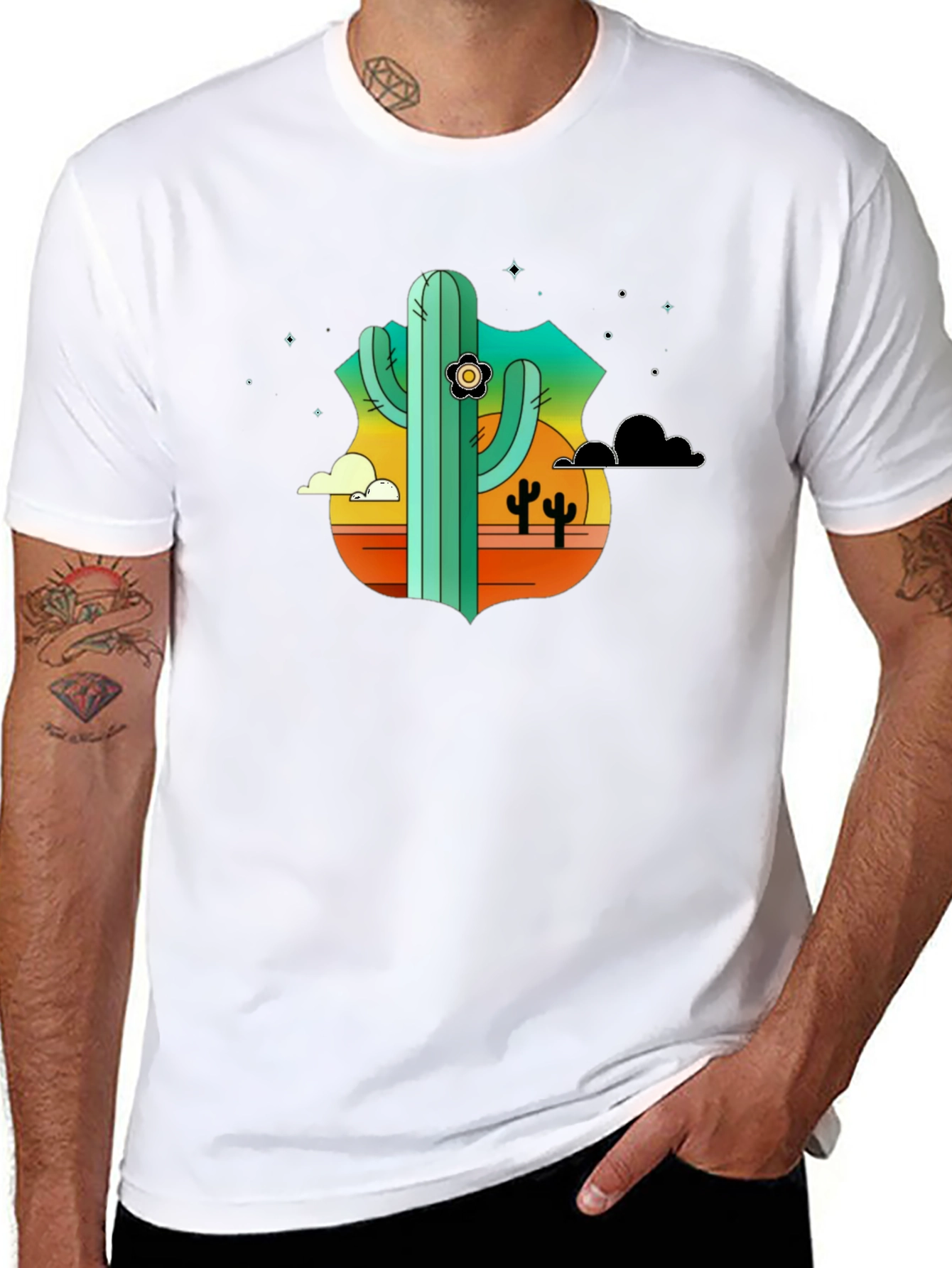 Cactus Desert Black T-Shirt