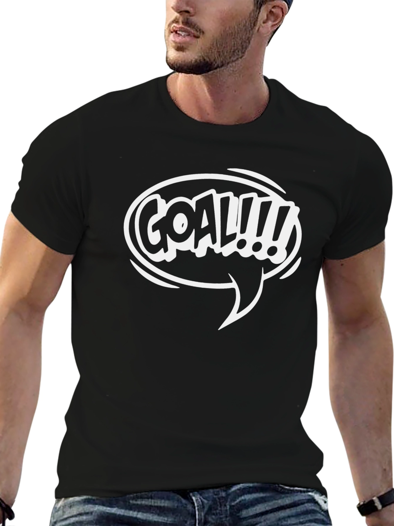 Goal!!! Graphic Print Black T-Shirt