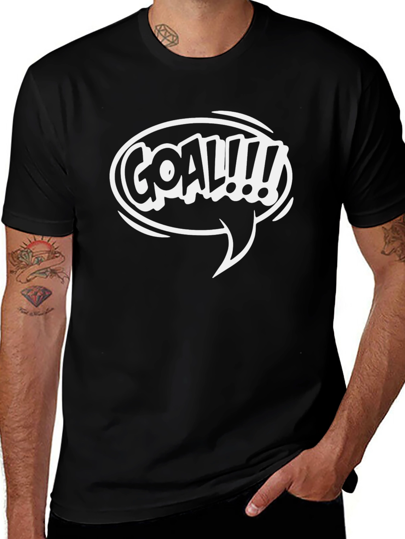 Goal!!! Graphic Print Black T-Shirt