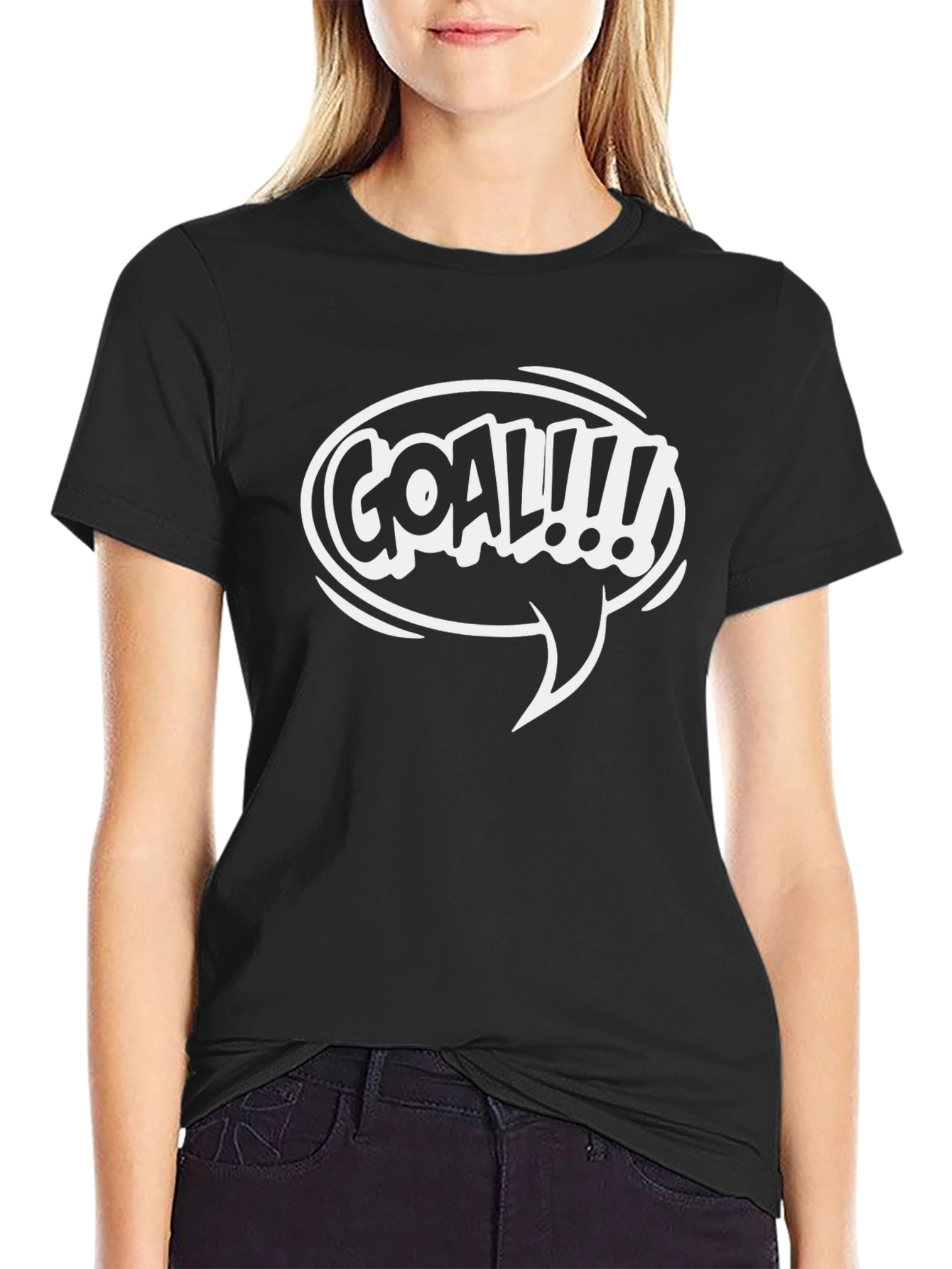 Goal!!! Graphic Print Black T-Shirt