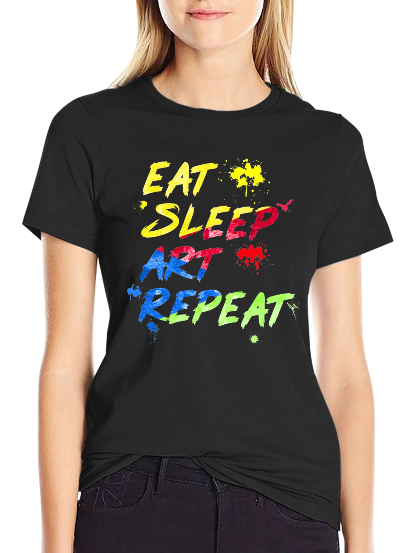 Eat Sleep Art Repeat Graphic T-Shirt