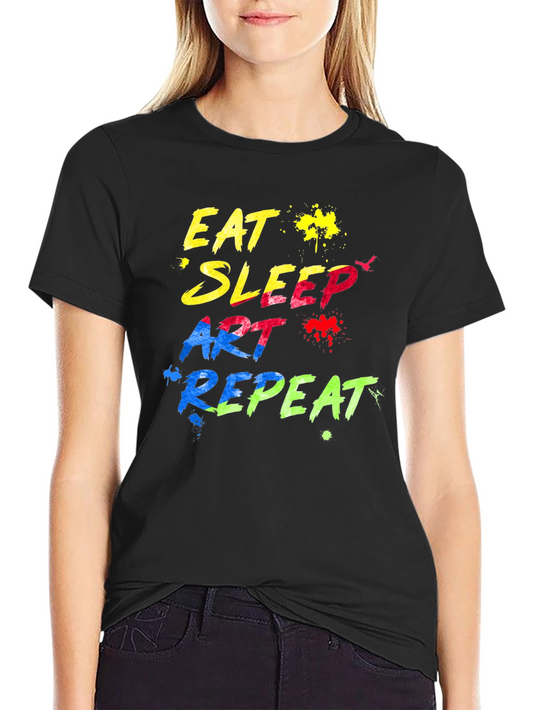 Eat Sleep Art Repeat Graphic T-Shirt
