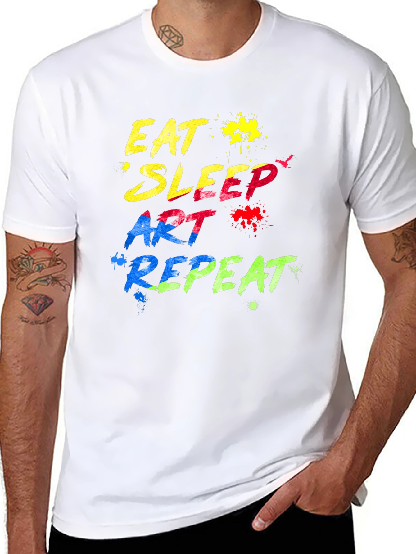 Eat Sleep Art Repeat Graphic T-Shirt