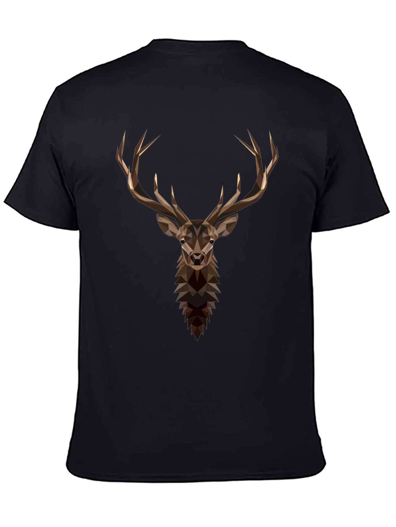 Geometric Deer Graphic Tee - Mens Black T-Shirt