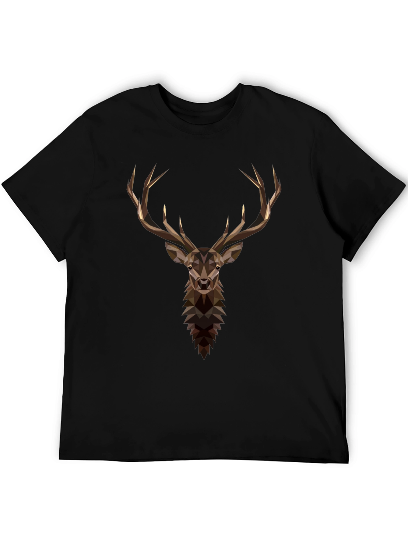Geometric Deer Graphic Tee - Mens Black T-Shirt