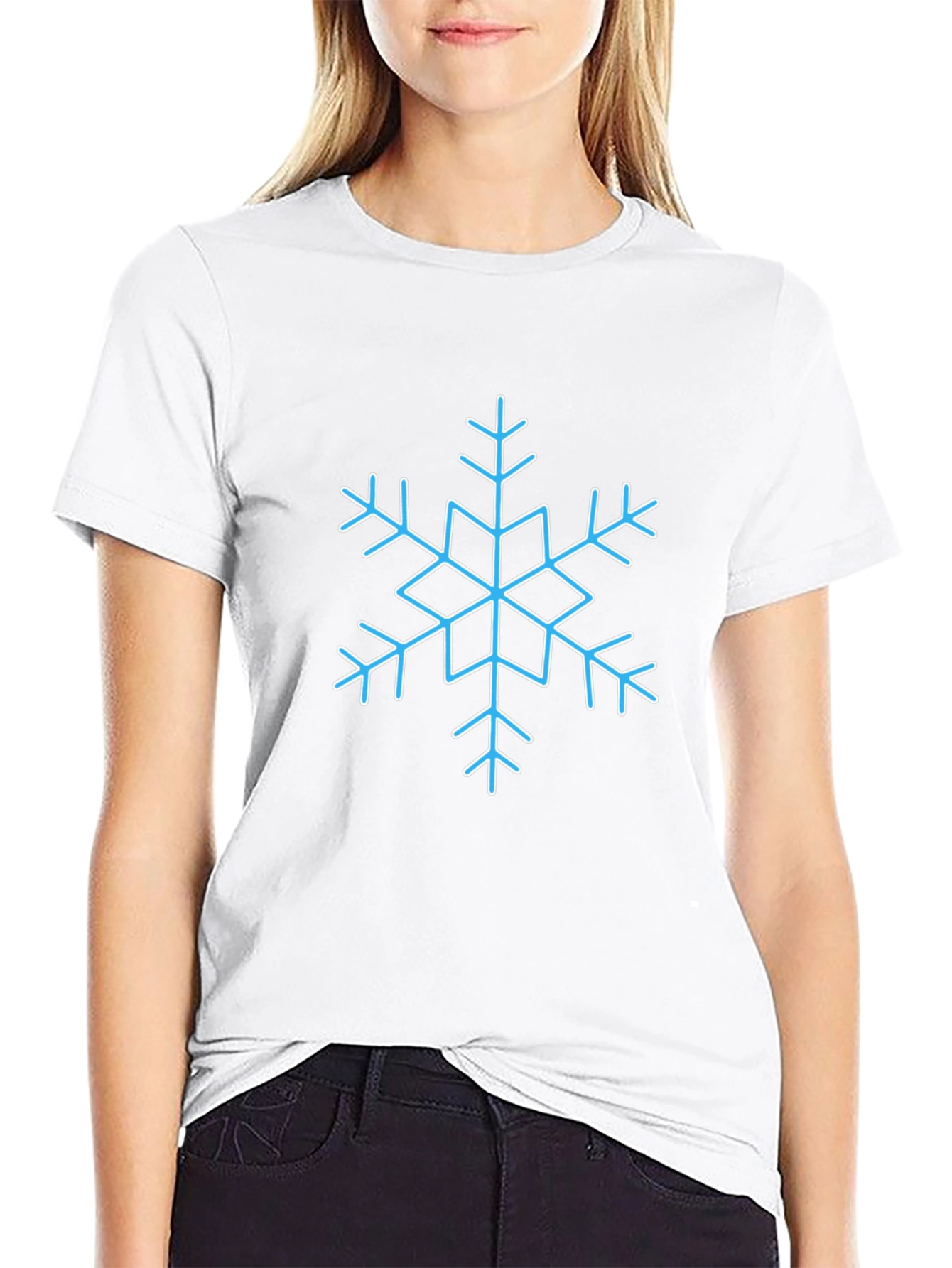 Snowflake Graphic Tee - Black Cotton Blend