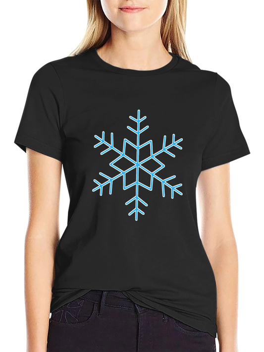 Snowflake Graphic Tee - Black Cotton Blend