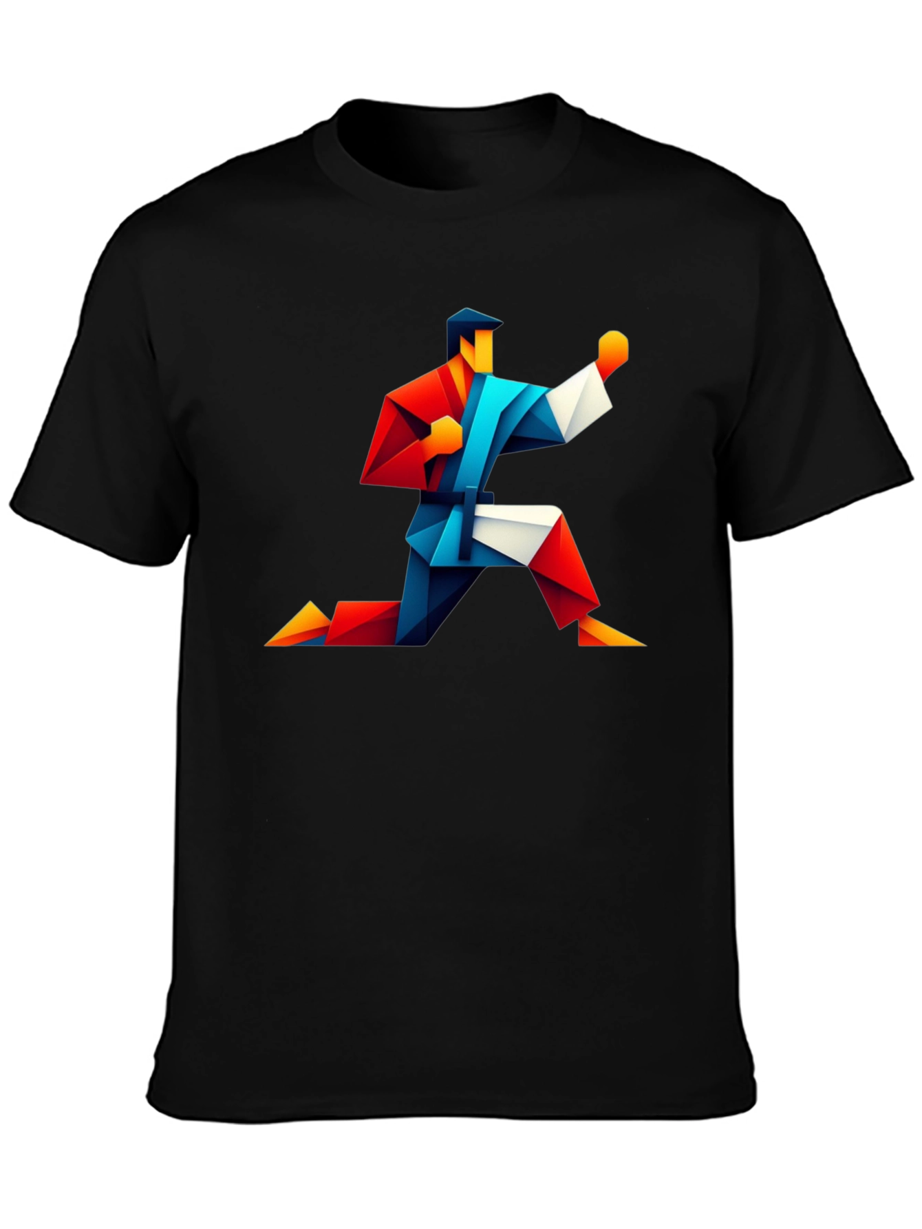 Geometric Karate Graphic Tee - Black