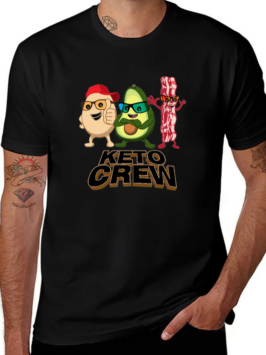 Keto Crew Cartoon T-Shirt - Black