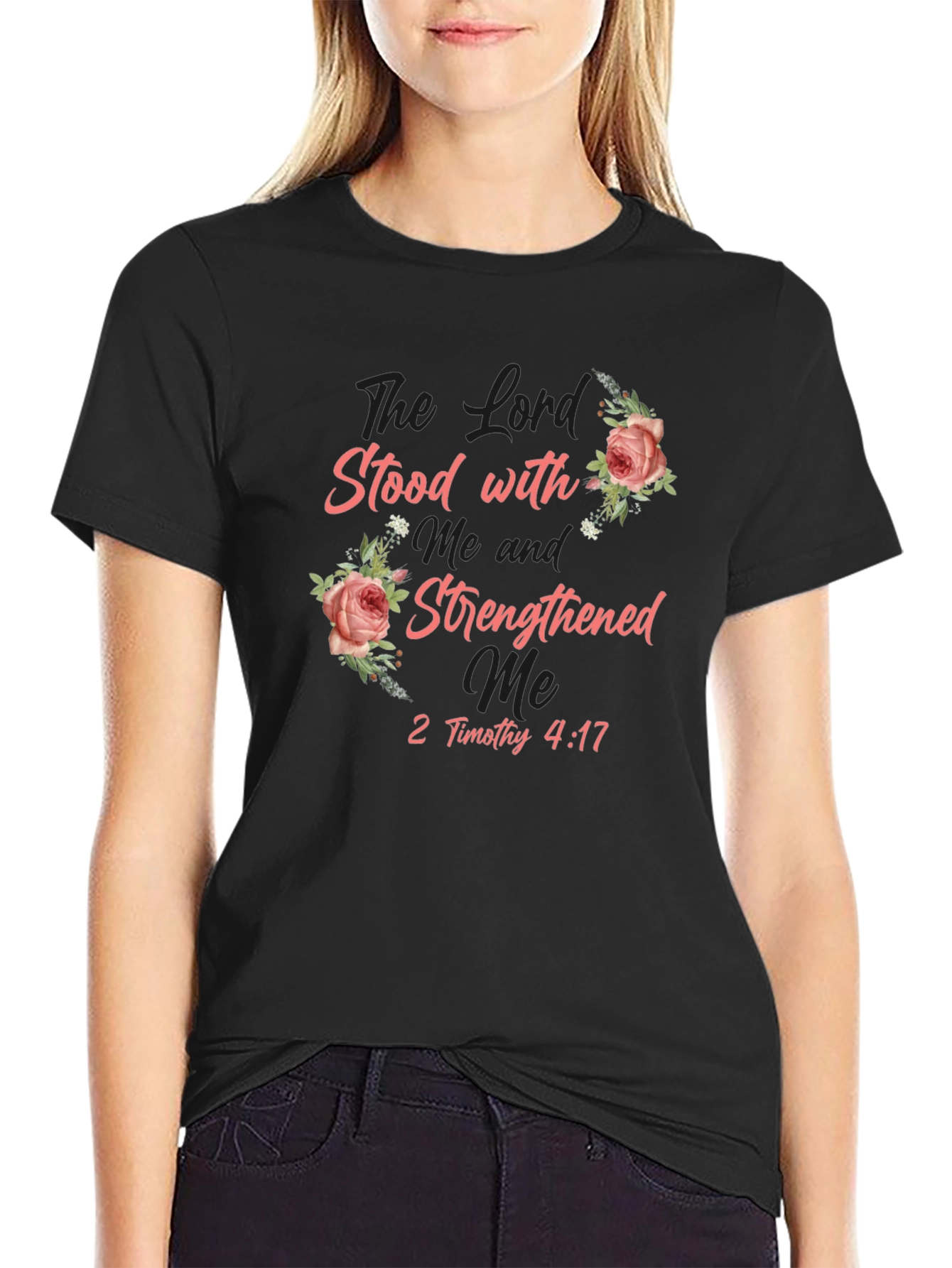 The Lord Stood T-Shirt Floral Religious Tee