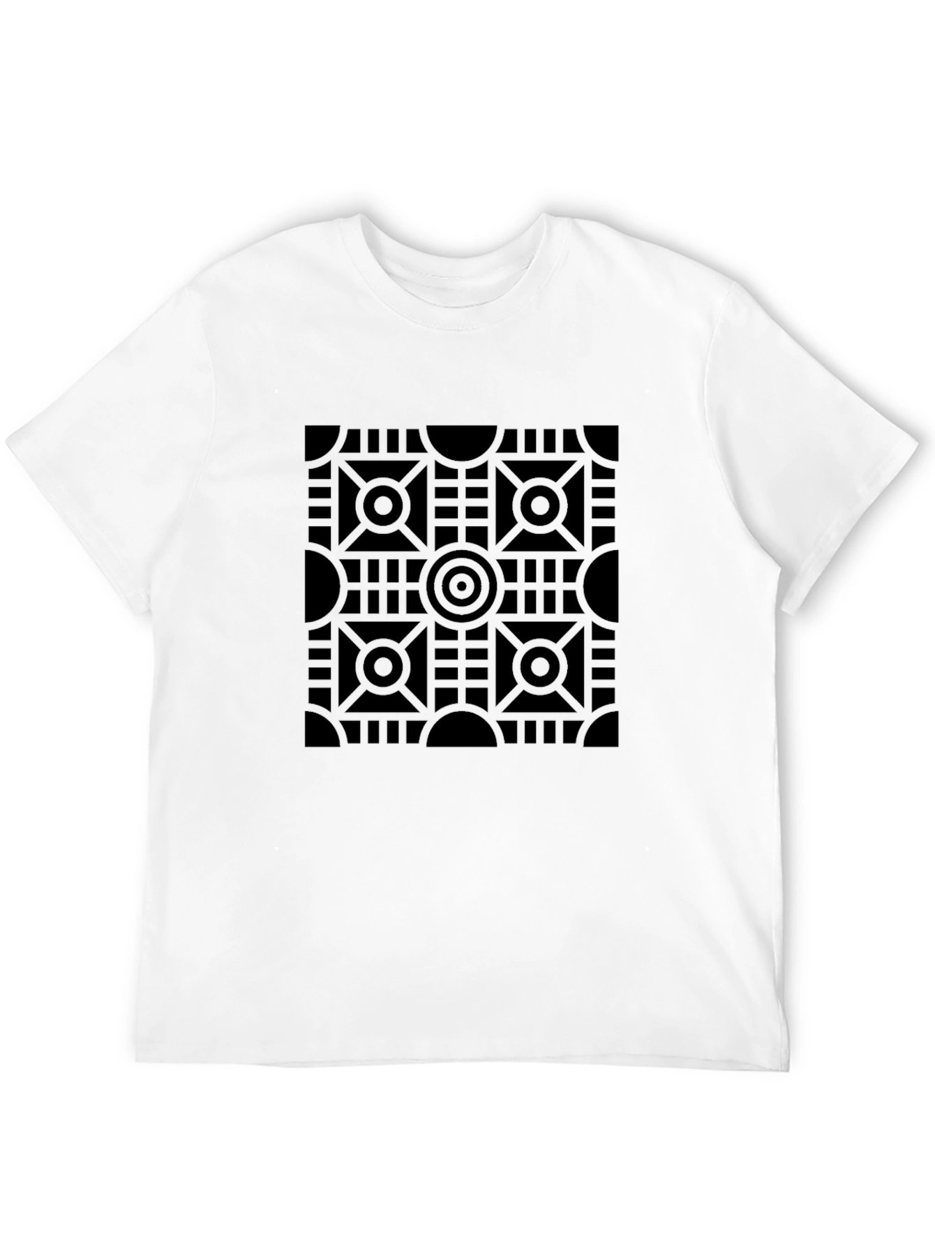 Geometric Pattern Black T-Shirt