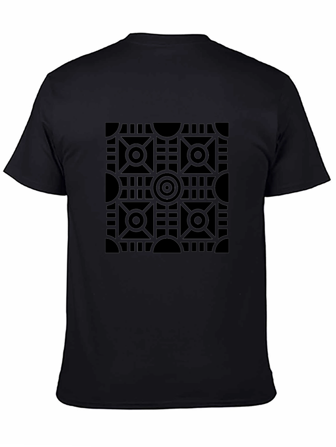 Geometric Pattern Black T-Shirt