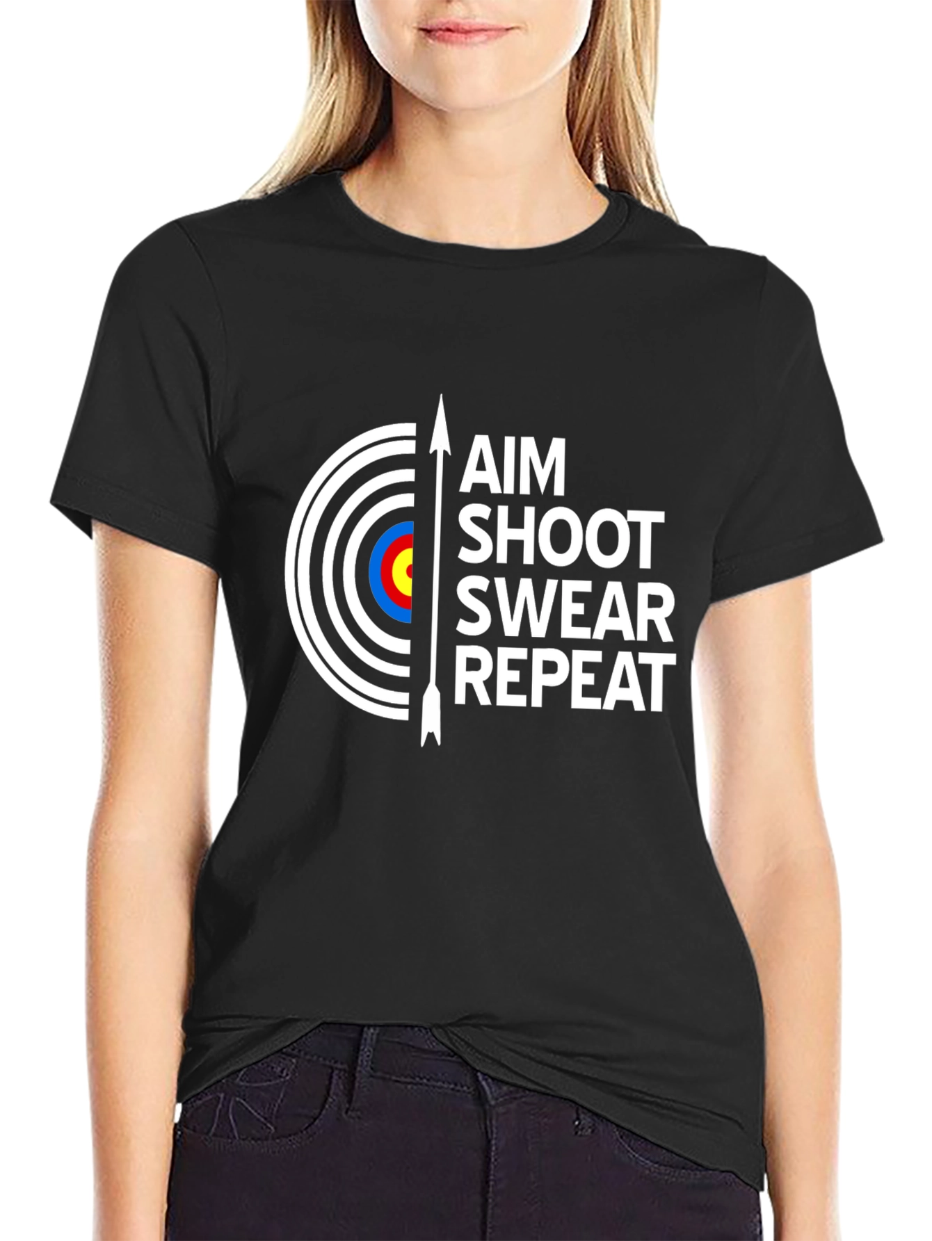 Aim Shoot Swear Repeat Archery T-Shirt