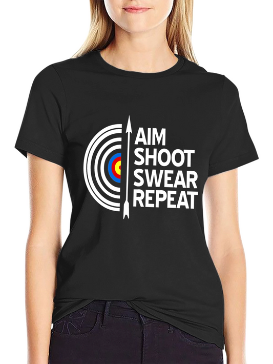 Aim Shoot Swear Repeat Archery T-Shirt