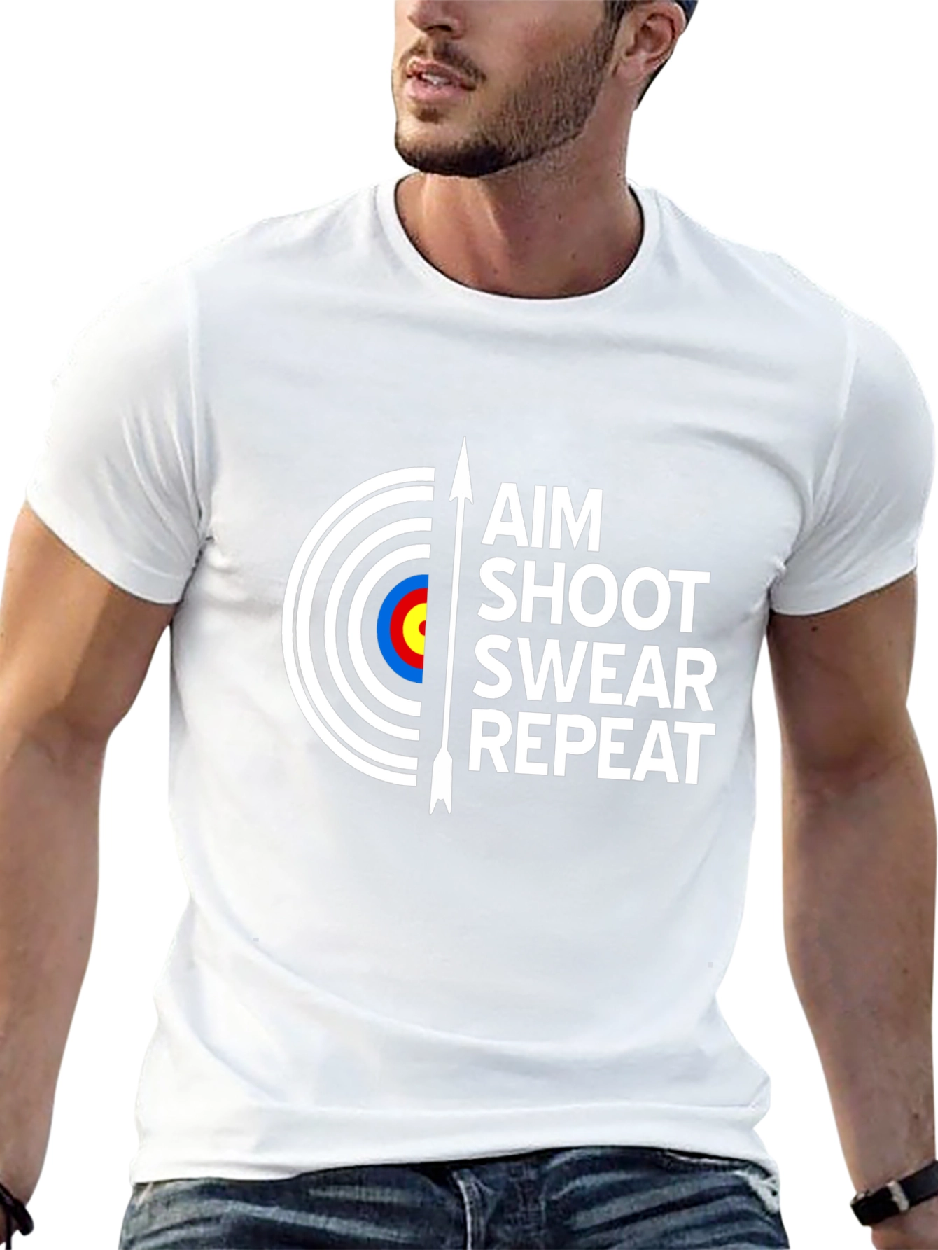 Aim Shoot Swear Repeat Archery T-Shirt