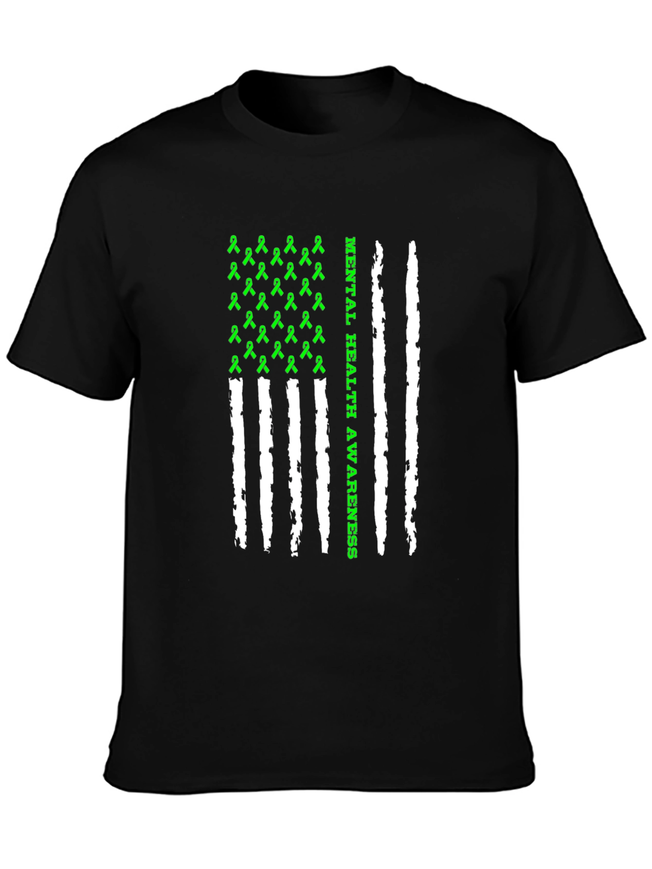 Mental Health Awareness Ribbon Flag Graphic Tee