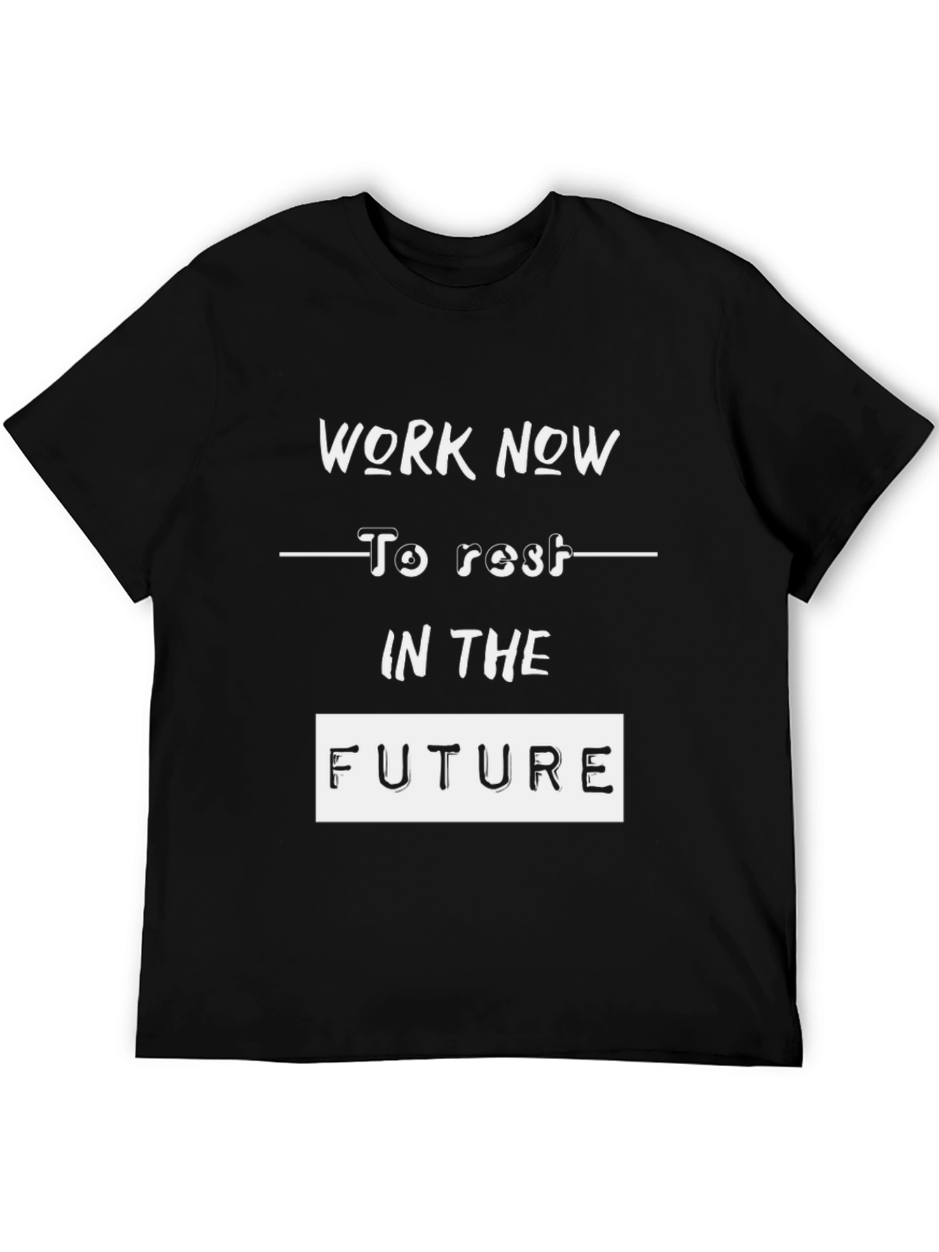Work Now T-Shirt Black Cotton Graphic Tee