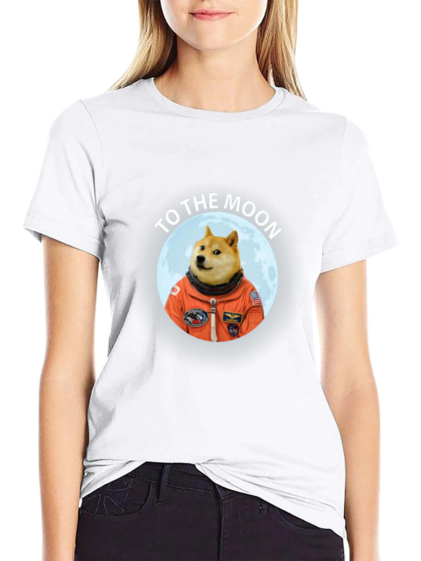 Doge to the Moon Black T-Shirt