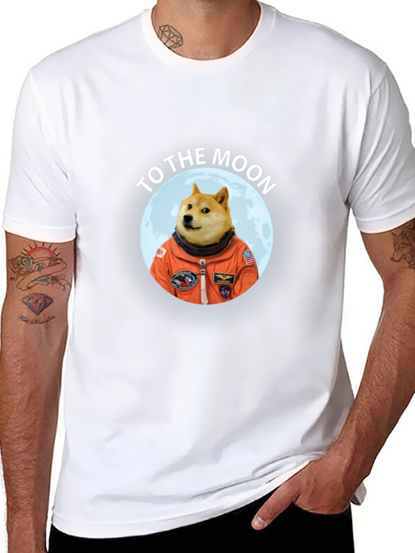 Doge to the Moon Black T-Shirt