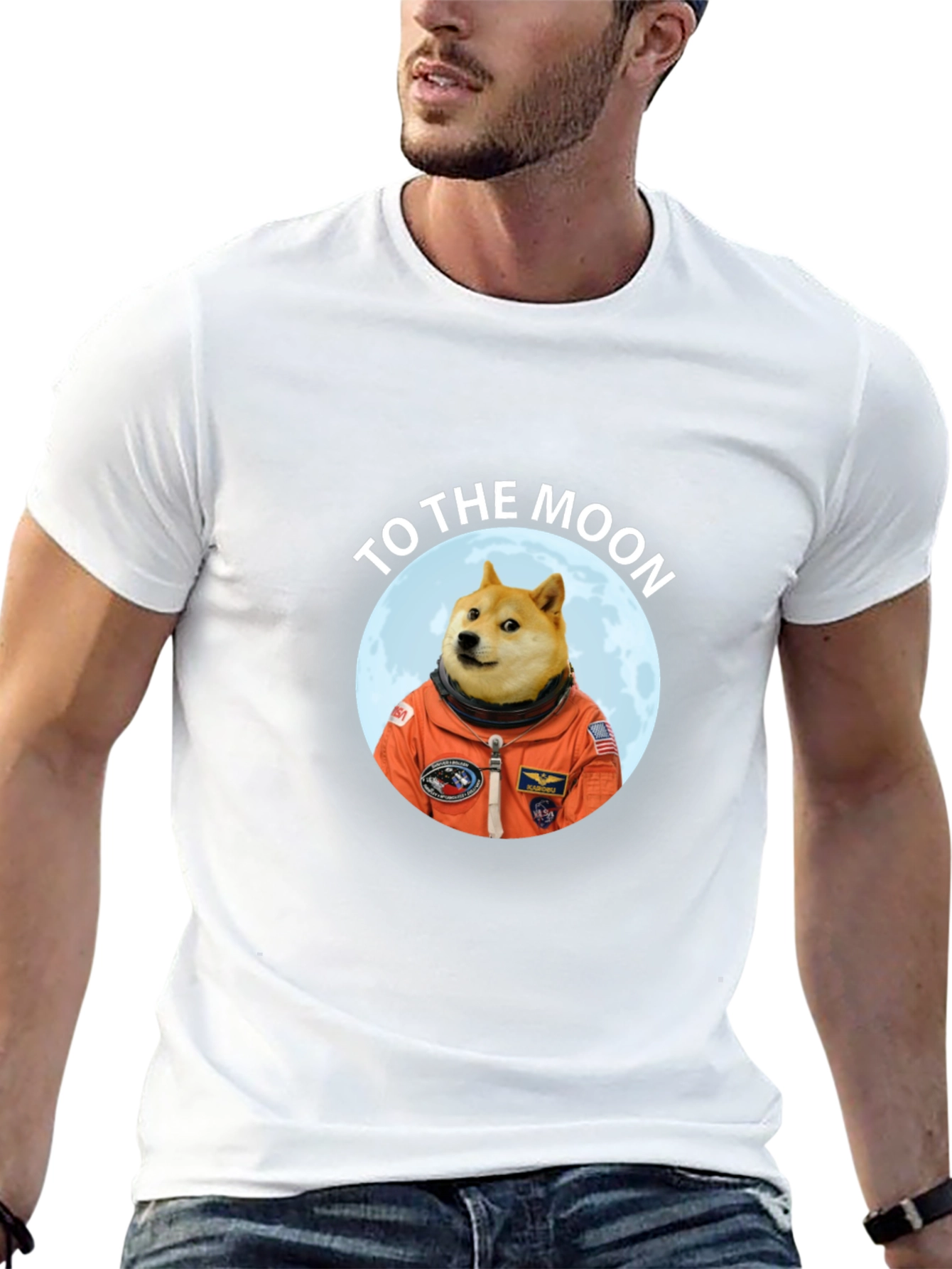 Doge to the Moon Black T-Shirt