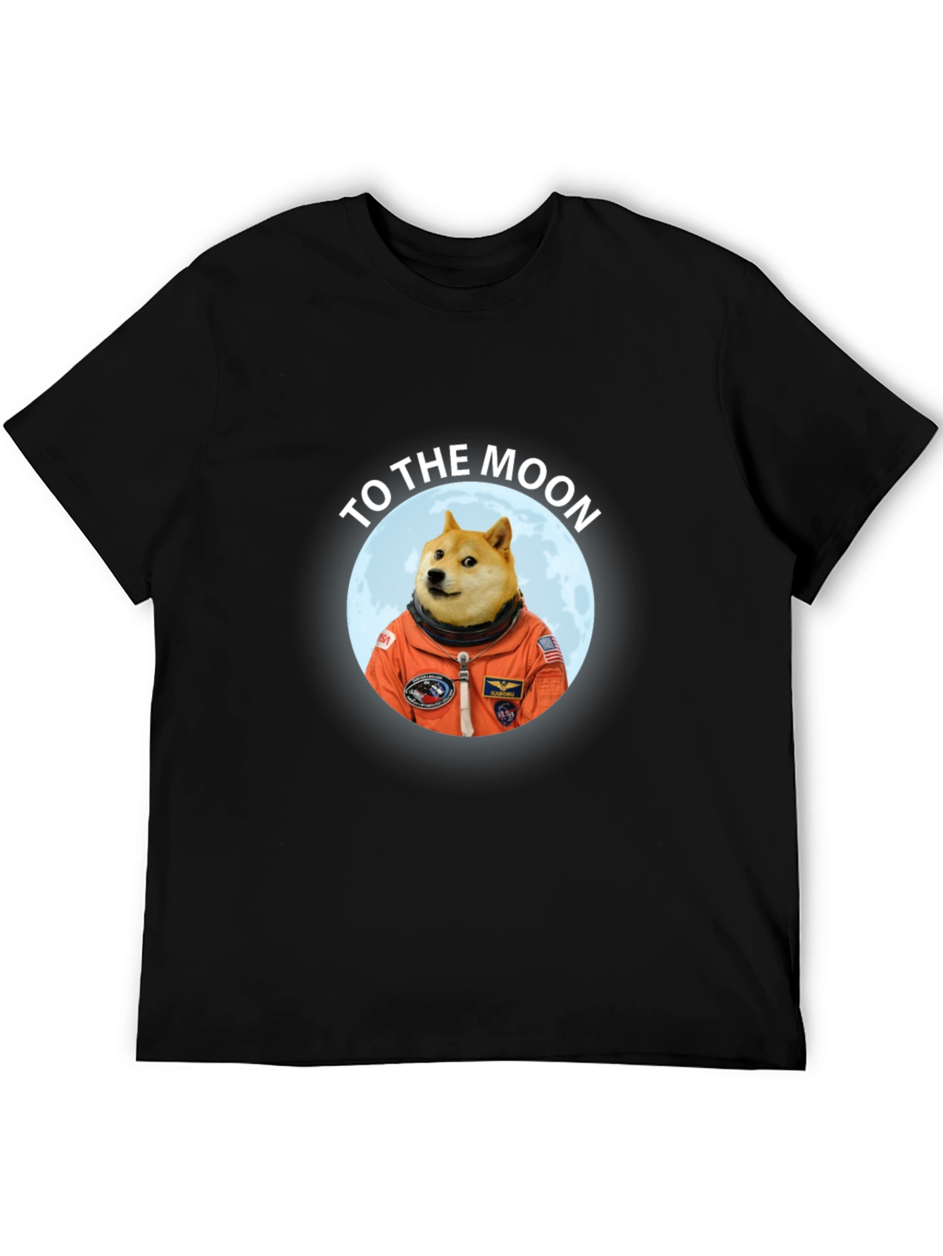 Doge to the Moon Black T-Shirt